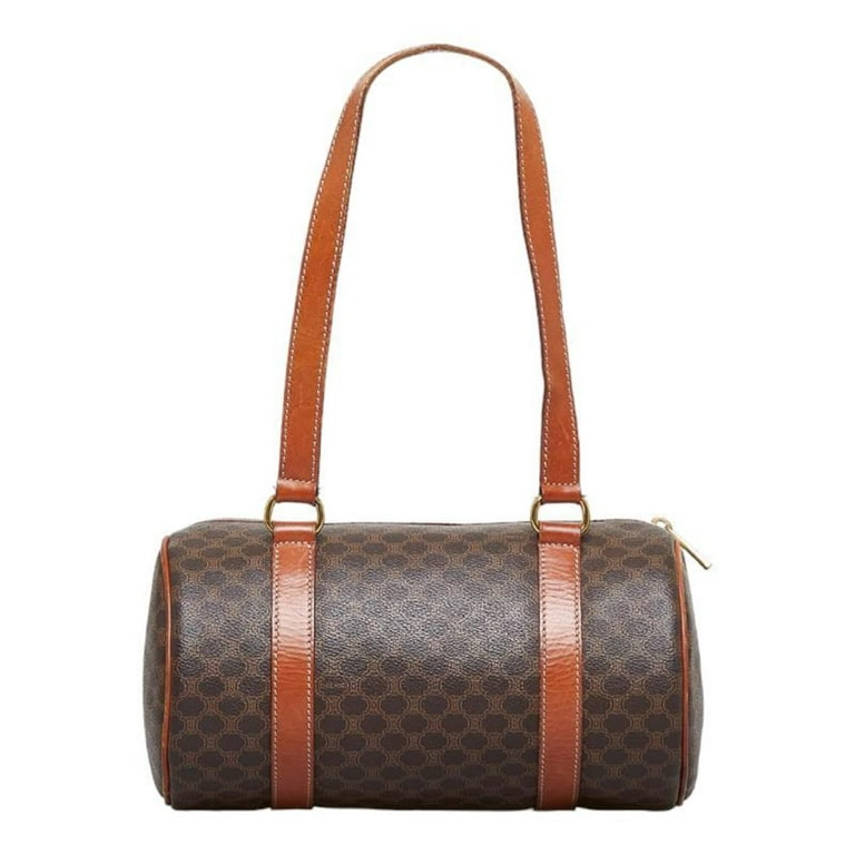 Authenticated used Celine Macadam Handbag MC96 Brown PVC Leather Ladies Celine, Adult Unisex, Size: (HxWxD): 14cm x 25cm x 14cm / 5.51'' x 9.84'' x