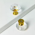 thumbnail image 4 of Tiradores para gabinete Wacnune, 2 piezas, cristal transparente de 25 mm, dorado, 4 of 8