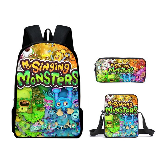 My Singing Monsters Monster Concert School Bag Cartoon Backpack Shoulder Bag Pencil Case Three Piece Set