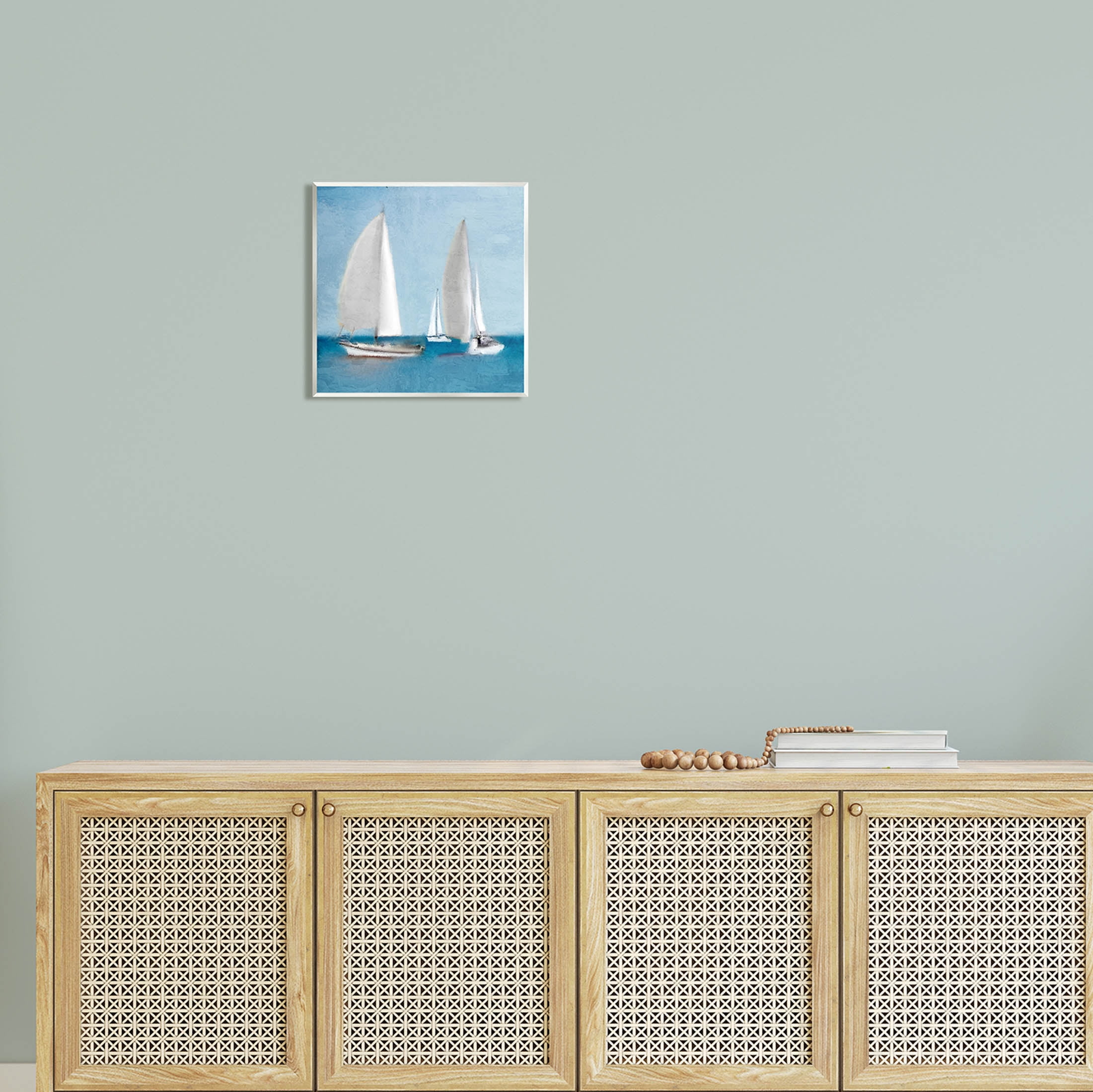 Stupell Industries Sailboats Drifting Nautical Ocean Scene Graphic Art Unframed Art Print Wall Art, Design by Kim Allen