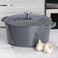 thumbnail image 5 of Spice by Tia Mowry Savory Saffron 6-Quart Cast Iron Dutch Oven - Grey, 5 of 7