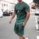 thumbnail image 4 of Mens Pantalones Casuales Cuello Redondo Impresión de Manga Corta Blusa Y Pantalones Cortos Traje, Pantalones de Traje para Hombres, 4 of 5