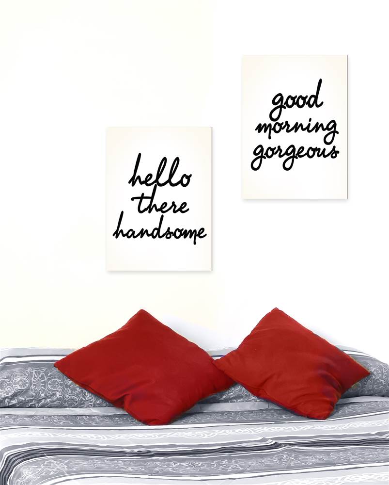 Stupell Industries Handsome & Gorgeous Greetings Inspirational Painting Gallery Wrapped Canvas Art Print Wall Art, 16 x 20, Set of 2