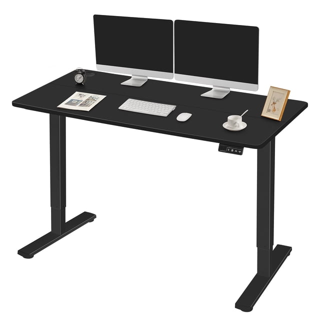 Homall 48" × 24" Electric Height Adjustable Standing Desk Home Office Computer Desk Memory Preset with T-Shaped Metal Bracket,Black