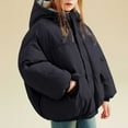 thumbnail image 2 of Cethrio Girls Puffer Jackets, Long Sleeve Thickened Full Zip Casual Winter Coats with Hood Black Size 6, 2 of 3