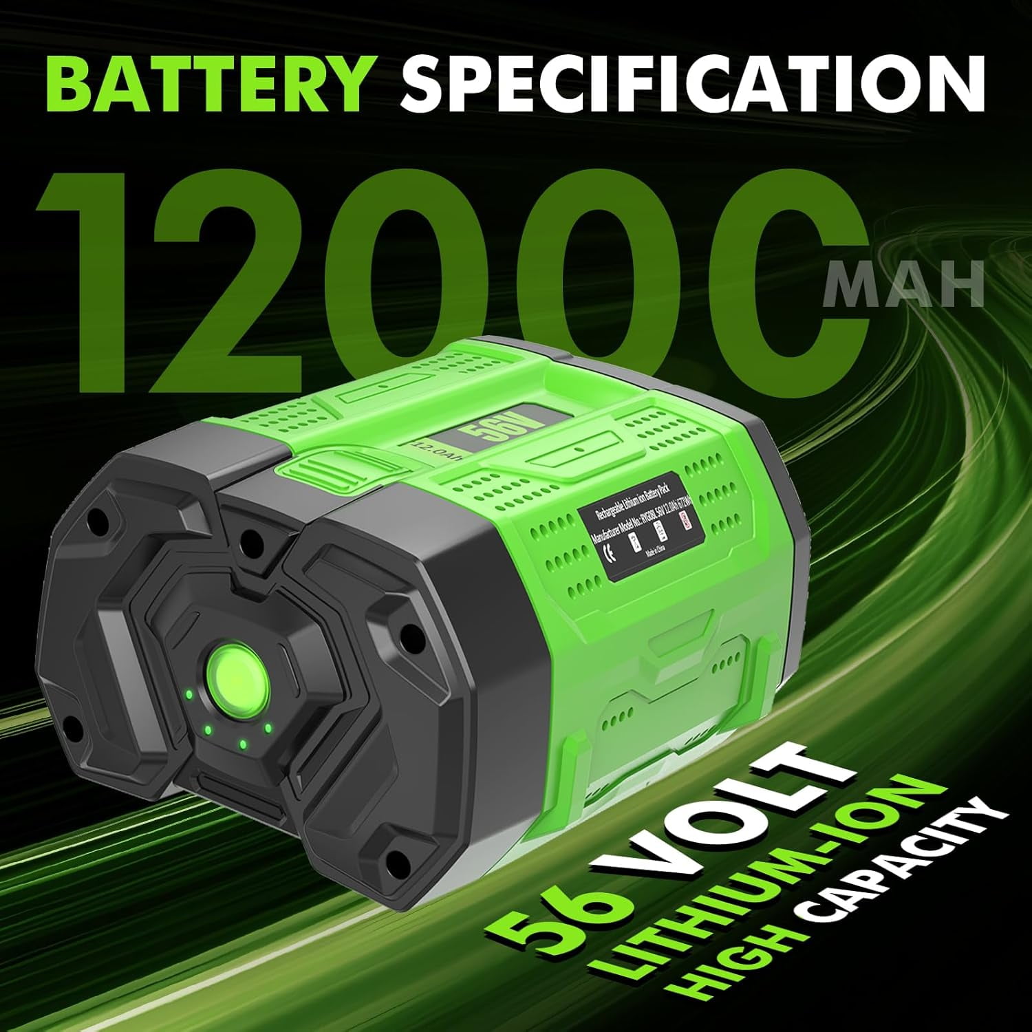 2Pack 12.0Ah Replacement for EGO Battery BA2800 BA2800T BA4200T BA4200 BA1400T BA1400 Compatible with EGO 56V Battery