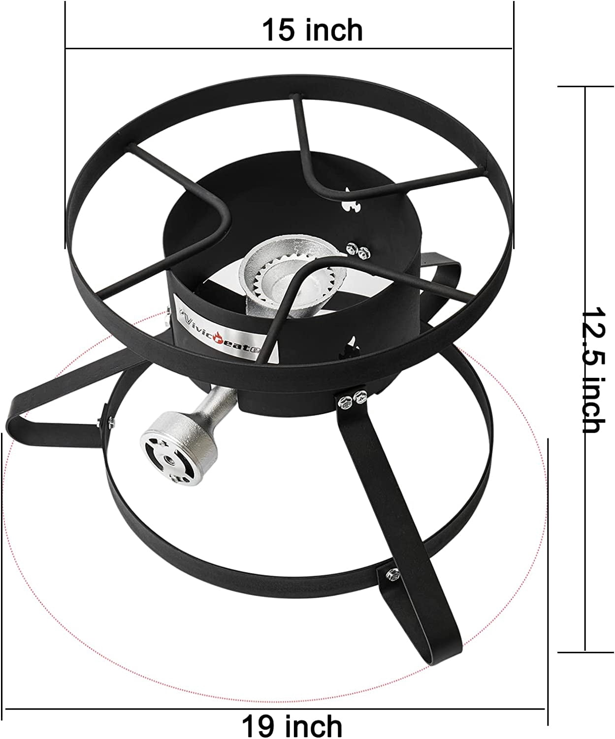 Vivicreate High Pressure Single Burner Propane Stove Outdoor Gas Cooker 35000 BTU Portable Camp Stove for Turkey Frying Boiling Seafood Brewing Estufa de Gas Portátil Fogón de Gas