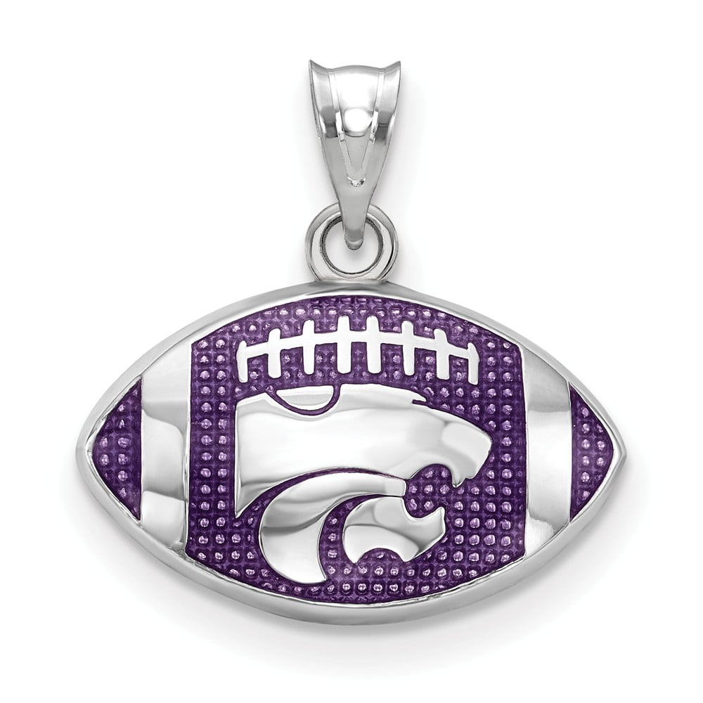 Sterling Silver LogoArt University of Louisville Enameled Football Pendant