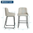 thumbnail image 2 of 26" Counter Height Bar Stools Set of 3, Faux Leather Upholstered Bar Chairs with Backrest & Footrest, Modern Kitchen Island Bar Stools with Metal Frame, Dining & Counter Stools for Kitchen, Gray, 2 of 5