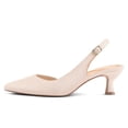 thumbnail image 4 of Pennysue Women's Slingback Heels Nude Suede Pointed Toe Dress Pumps 7.5M, 4 of 6