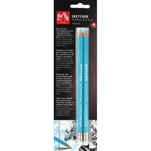 Caran d'Ache Sketcher Non-Photo Blue Pencil Set - Set of 2