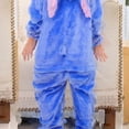 thumbnail image 3 of Pijama de una pieza de franela para adultos con dibujos de animales en polvo azul y estrellas para bebé, versión de inodoro, traje de una pieza de rendimiento para niños, 3 of 6