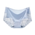 thumbnail image 1 of Gibobby Pantaleta de encaje para mujer Ropa interior transpirable de algodón de cintura media sin rastro de seda helada para mujer(Azul celeste,XL), 1 of 4