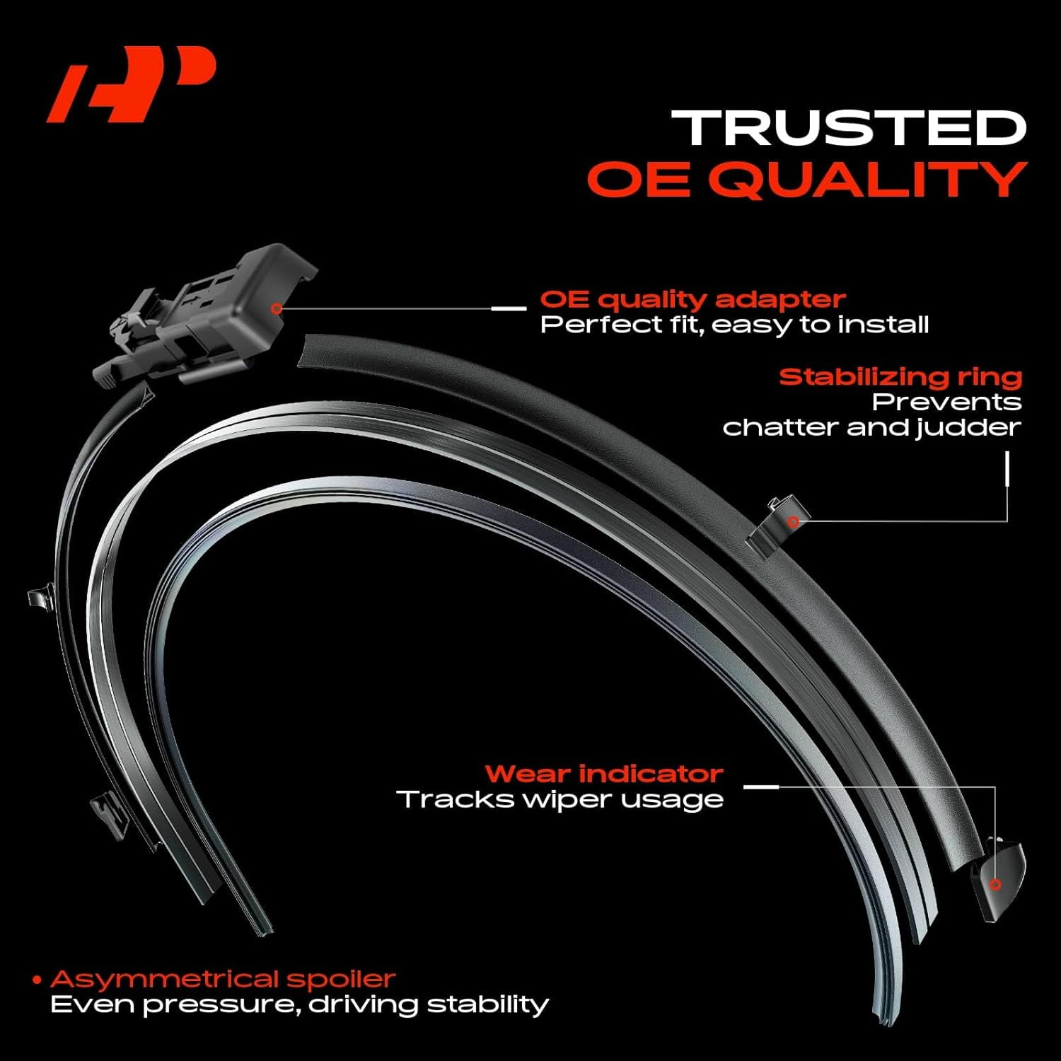 A-Premium Pack of 2 Windshield Wiper Blades with Wear Indicator & Towel - Compatible with BMW X5 2012-2013, X6 2012-2014 & Land Rover LR2 2008-2015 - 24" and 20", TLP/TL2 Connector