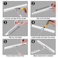 thumbnail image 4 of Squeegee de acero inoxidable con limpiaparabrisas reemplazable para limpieza de vidrio de ventana de espejo de baño, astilla Feliz Sencillez, 4 of 5