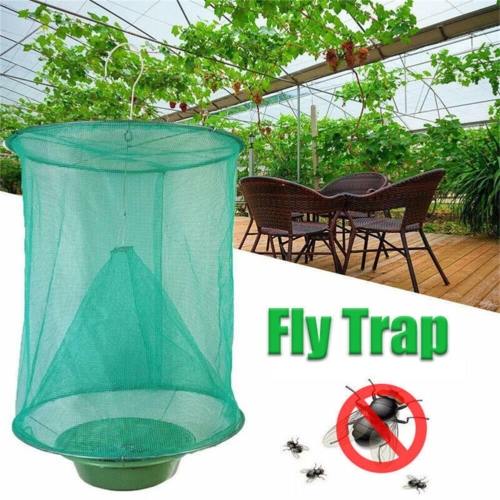 Lohoms Ranch Fly Traps, 10 Packs Outdoor Fly Trap Catcher Killer Bug Pest Cage Net, Reusable Hanging Fly Trap, For Horses