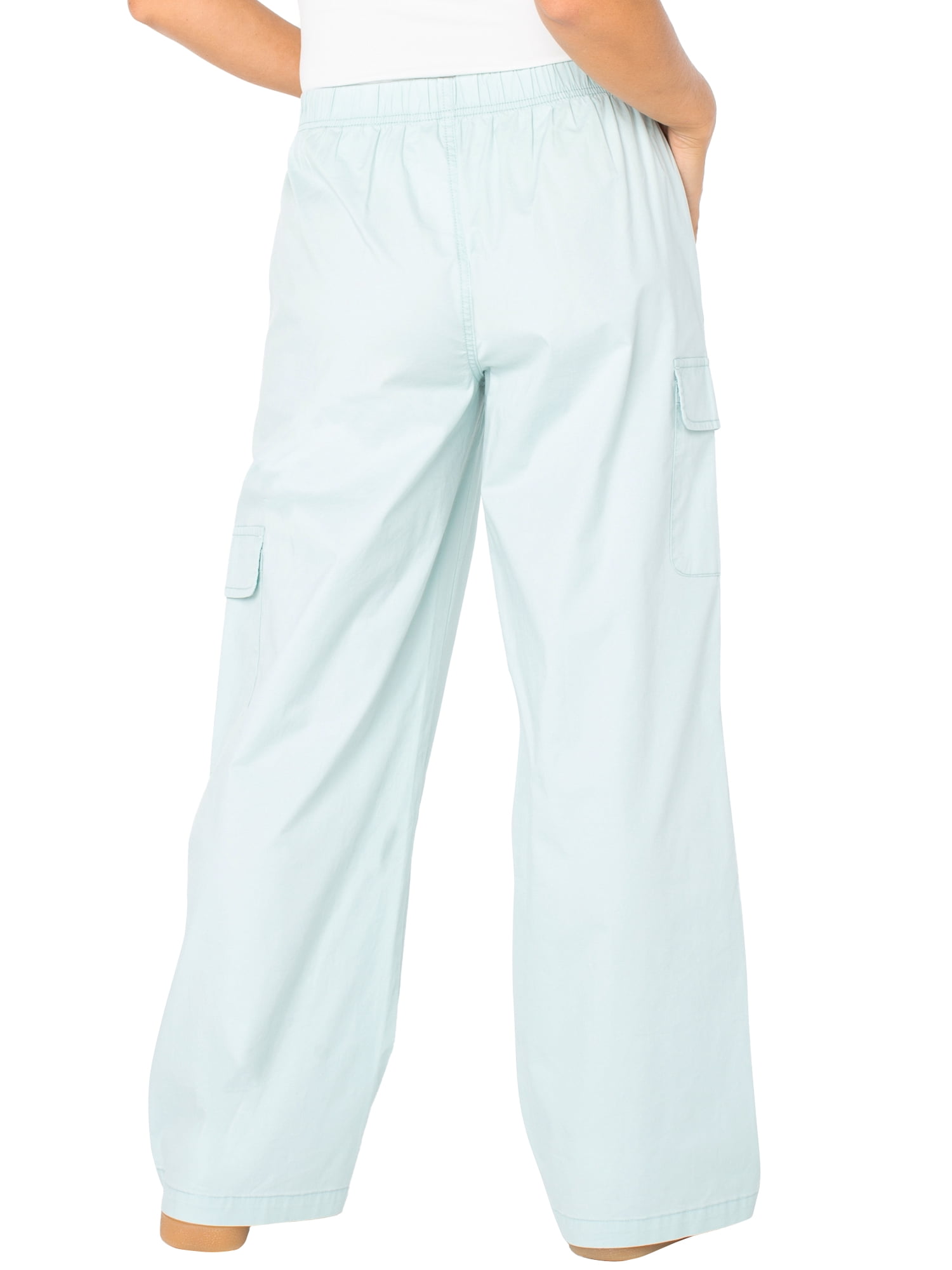 Celebrity Pink Women’s Poplin Wide Leg Cargo Pants, Sizes XS-XXXL