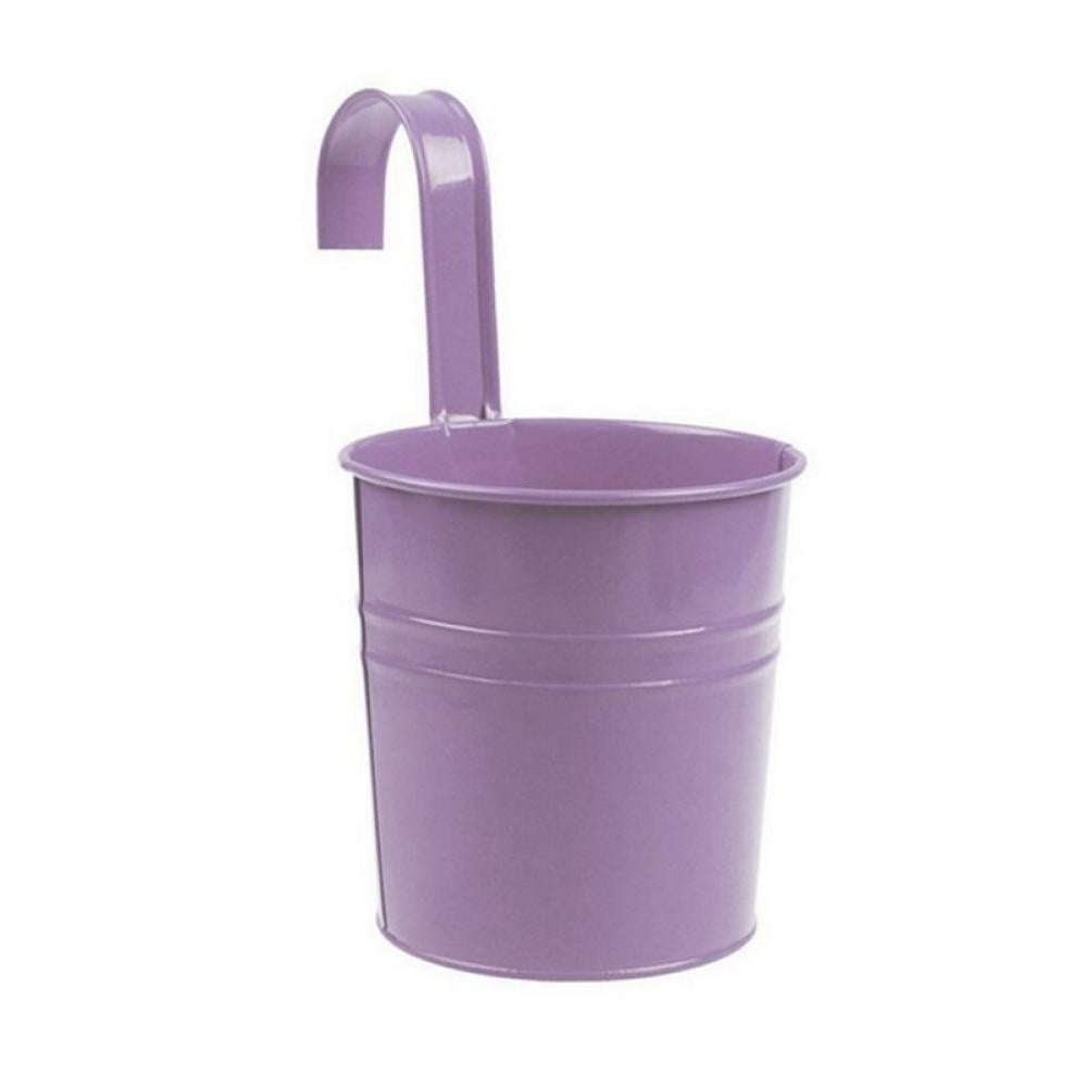 Flower Pots Hanging Flower Pots, Garden Pots Balcony Planters Metal Bucket Flower Holders