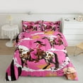thumbnail image 2 of Homewish Female Girls Western Cowgirl Bedding Comforter Set 2pcs,Farmhouse Horse Twin Comforter Sets Microfiber,Southwestern Old Fashion Breathable Bedding Set,Microfiber Bedroom Decor,Reversible, 2 of 8