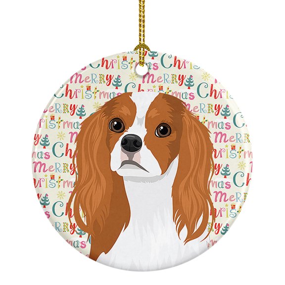 Cavalier King Charles Spaniel Blenheim #1 Christmas Ceramic Ornament 2.8 in x 2.8 in