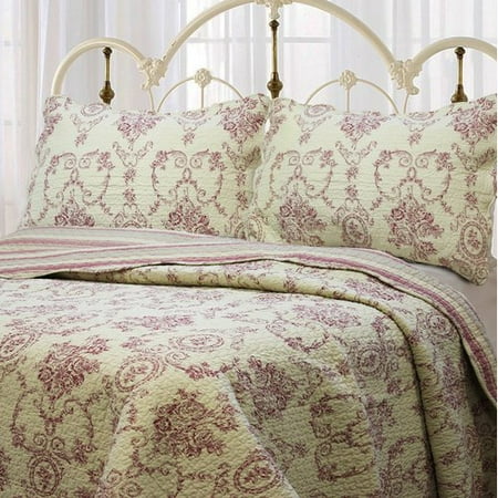 Cozy Line Home Fashion French Medallion 3 Piece Quilt Set