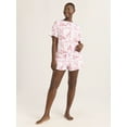 thumbnail image 2 of Joyspun Women's Short Sleeve Top and Shorts Pajama Set, 2-Piece, Sizes XS-3X, 2 of 6
