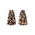 thumbnail image 2 of Floral Maxi Skirt for Women Summer Tiered Elastic High Waisted Skirts A-Line Flowy Swing Long Skirts Dark Blue S, 2 of 9
