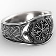 thumbnail image 5 of AYYUFE Wide Silver Color Men Ring Alloy Eagle Compass Carved Finger Ring Jewelry Accessaries Alloy Silver, 5 of 8