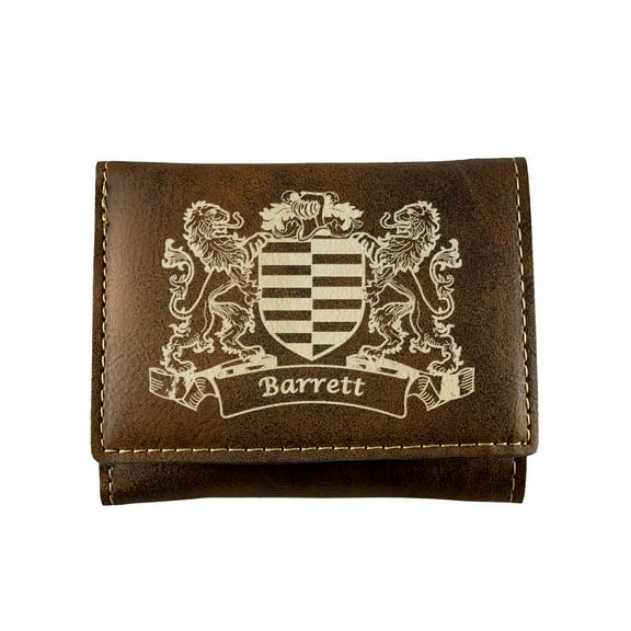 Barrett Irish Coat of Arms Rustic Leather Wallet