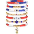 thumbnail image 2 of YanonmyfdWorld Soccer Game-day Cup Bracelet Stack Set 7pcs Softball/Baseball/Basketball/Soccer/Volleyball/Tennis/Football Stretch Sports Fans Jewelry Sports Beaded Bracelets with Charms,S-Spain, 2 of 19