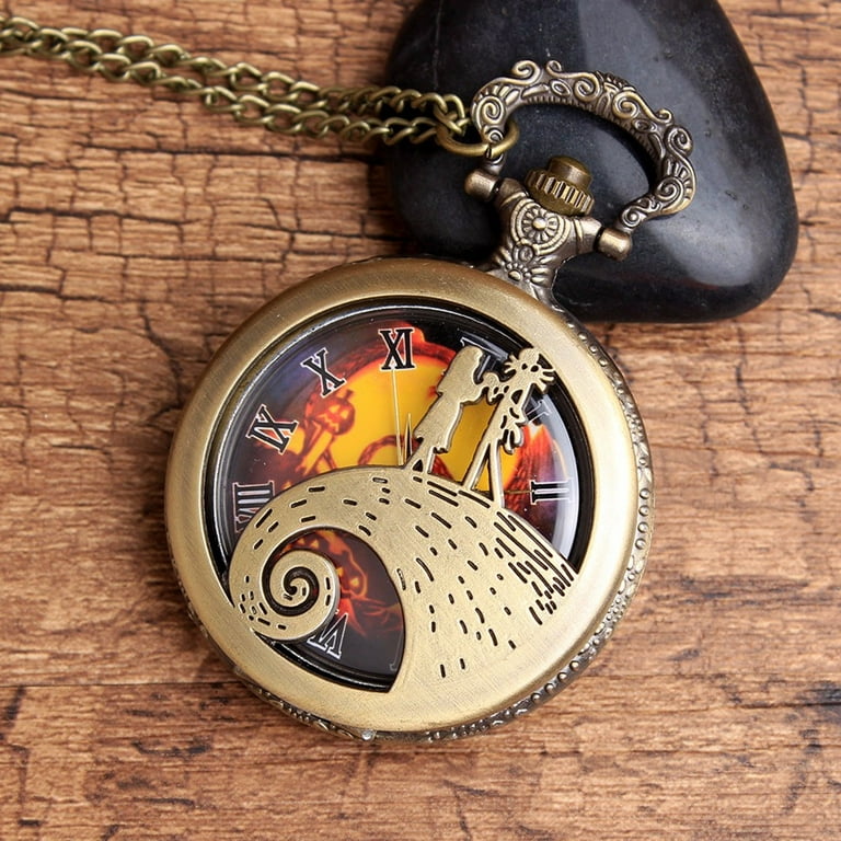 Nightmare Before Christmas Pocket Watch Anti Tarnish Resistant Orange and Black Face Watch WP 5 A Walmart