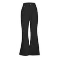 thumbnail image 4 of cllios Men's Vintage Bell Bottom Pants Disco Flared Pants Fit 70s Stretch Classic Comfort Flared Flares Casual Button Zipper Performance Pant Trousers Black XXL, 4 of 5