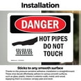 thumbnail image 2 of (2 Pack) Hot Pipes Do Not Touch OSHA Danger Sign 18 Inch X 12 Inch Vinyl Label Decal Sticker Weather Resistant, UV Protected for Workplace, Business, and Construction Site, Made in the, 2 of 6