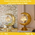 thumbnail image 3 of Yucurem 2026 Crescent Moon Lamp for Ramadan Table Decor, Hollow Moon Eid Mubarak Night Light, Enchanted Lunar Lamp Gifts, 3 of 7