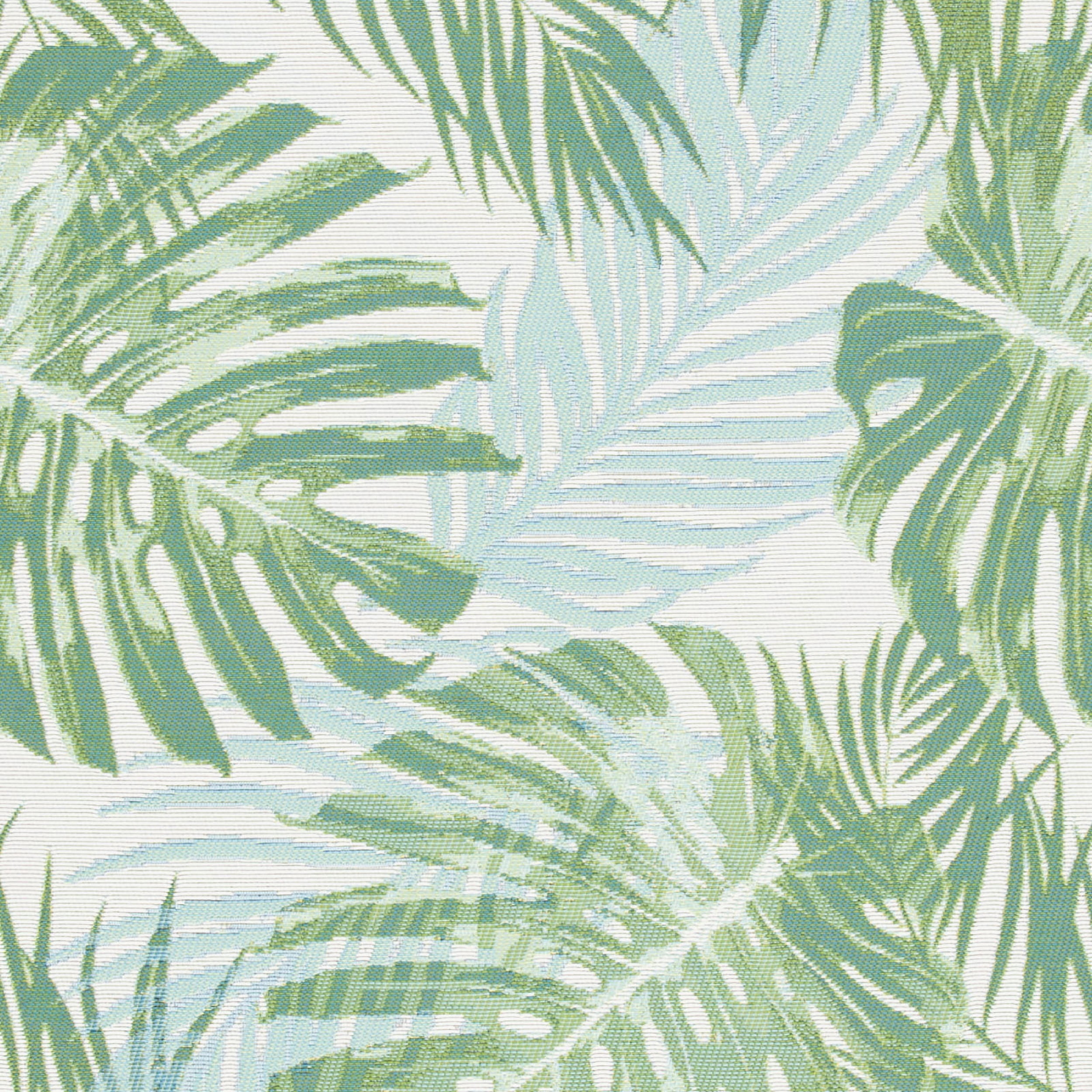 SAFAVIEH Barbados Tropical Palm Leaves Outdoor Area Rug, 6'6" x 9'4", Green/Teal