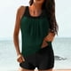 thumbnail image 1 of Trajes de baño Amzcrzy Tankini para mujer, trajes de baño, trajes de baño de dos piezas con control de abdomen, bikini conservador con espalda de tiras sólidas, traje de baño verde, L, 1 of 5