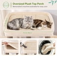 thumbnail image 4 of Globlazer 52" Multi-Level Cat Tree Tower with Extra Large Perch Platform and Scratching Posts, Hammock, Beige, 4 of 9