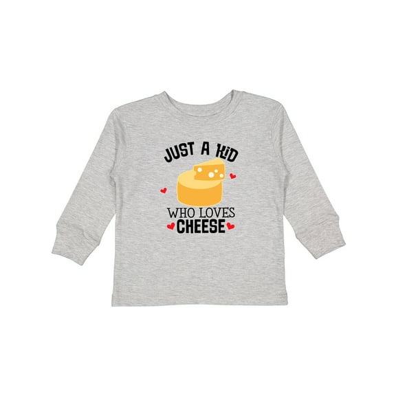 Inktastic Cheese Lover Kids Boys or Girls Long Sleeve Toddler T-Shirt