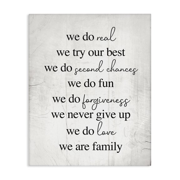 Stupell Industries Rustic Lodge We Do Second Chances We Are Family Phrase Canvas Art, 16 x 20, by Lil' Rue