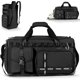 thumbnail image 1 of Gym Bag, 2 in 1 Travel Bag Backpack Bags, 45L Portable Travel Lightweight Waterproof Travel Luggage Hand Carry Bag for Weekender Sports, Gym(Black), 1 of 5
