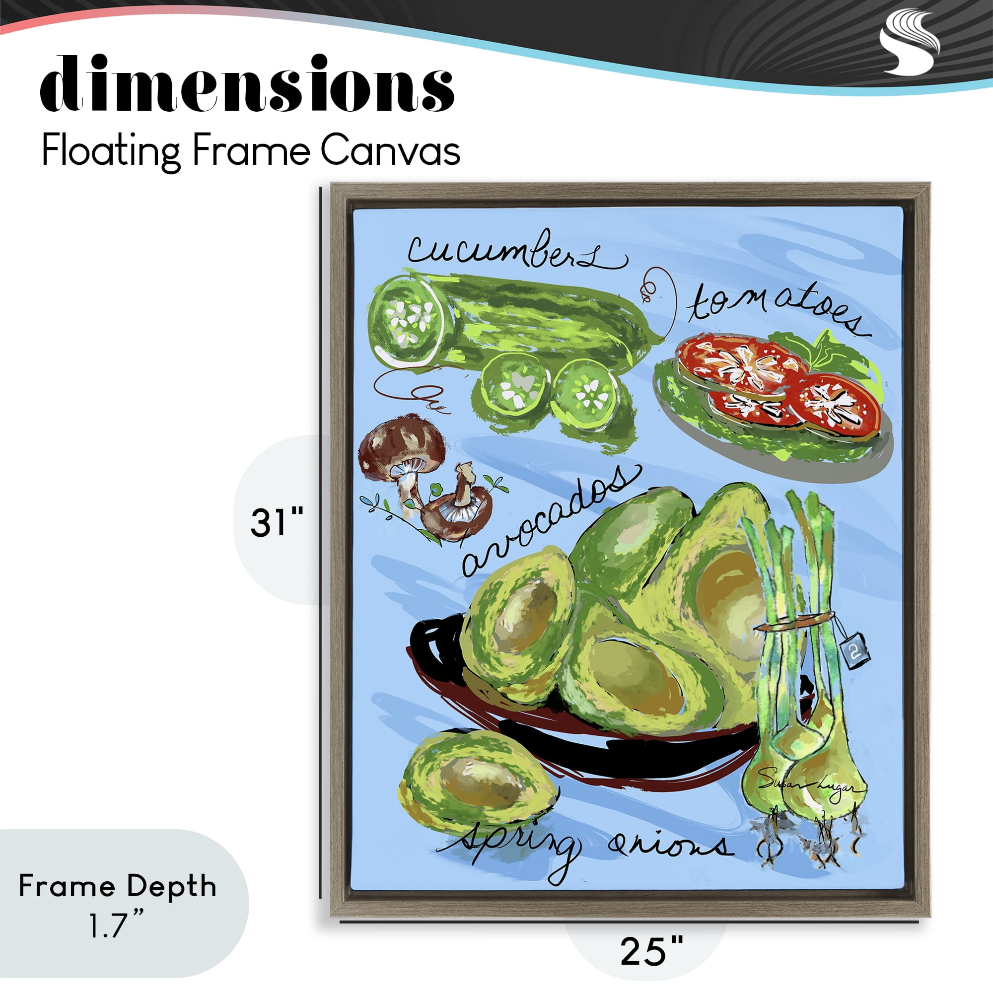 Stupell Industries Fresh Produce Collection Brown Framed Floater Canvas Wall Art, design by Susan Lugar