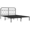 thumbnail image 3 of vidaXL Metal Bed Frame without Mattress with Headboard Black 59.1"x78.7", 3 of 7