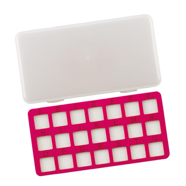yuksok Bead Storage Mat 21 Grids Bead Board for Jewelry Findings Small Items Charms Red