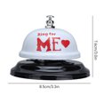 thumbnail image 3 of 2Pcs Steel Hand Pressed Call Bell with love pattern for Restaurant Bar Call Bells, (3.3x3 Inch Diameter) (White Paint), 3 of 8