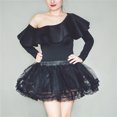 thumbnail image 2 of Riforla Women's Fashion High Waist Pleated Solid Color Tulle Tutu Skirt Lady Skirt Skirts for Women Trendy Black One Size, 2 of 5
