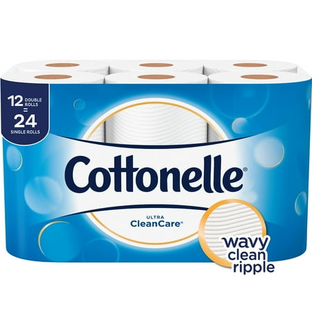 Cottonelle Ultra Clean Care, Toilet Paper, 12 Double Rolls