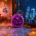 thumbnail image 6 of Halloween Sparkling Mirror Glass Pumpkin Decor High Gloss Reflective Tile Ornament Faux Stem Pumpkin Statue for Tabletop Mantel Fall Harvest Home Decoration, 6 of 7