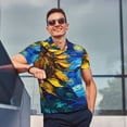 thumbnail image 4 of Vsdgher Sunflower Starry Night Vibes Polo Shirts for Men, Men's Short Sleeve Stretch Polo Shirt, Shirts for Men-Medium, 4 of 6