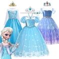 thumbnail image 2 of Disfraz de Elsa de Frozen de Disney para niña, vestido de fiesta de cumpleaños de lujo, disfraz de Halloween, Carnaval, 2 of 5