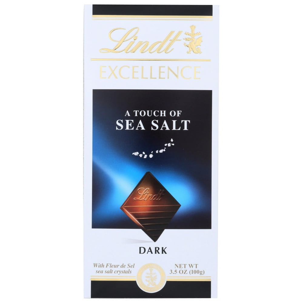 (12 Pack) Lindt Bar Excellence Dark Chocolate Sea Salt, 3.5 Oz